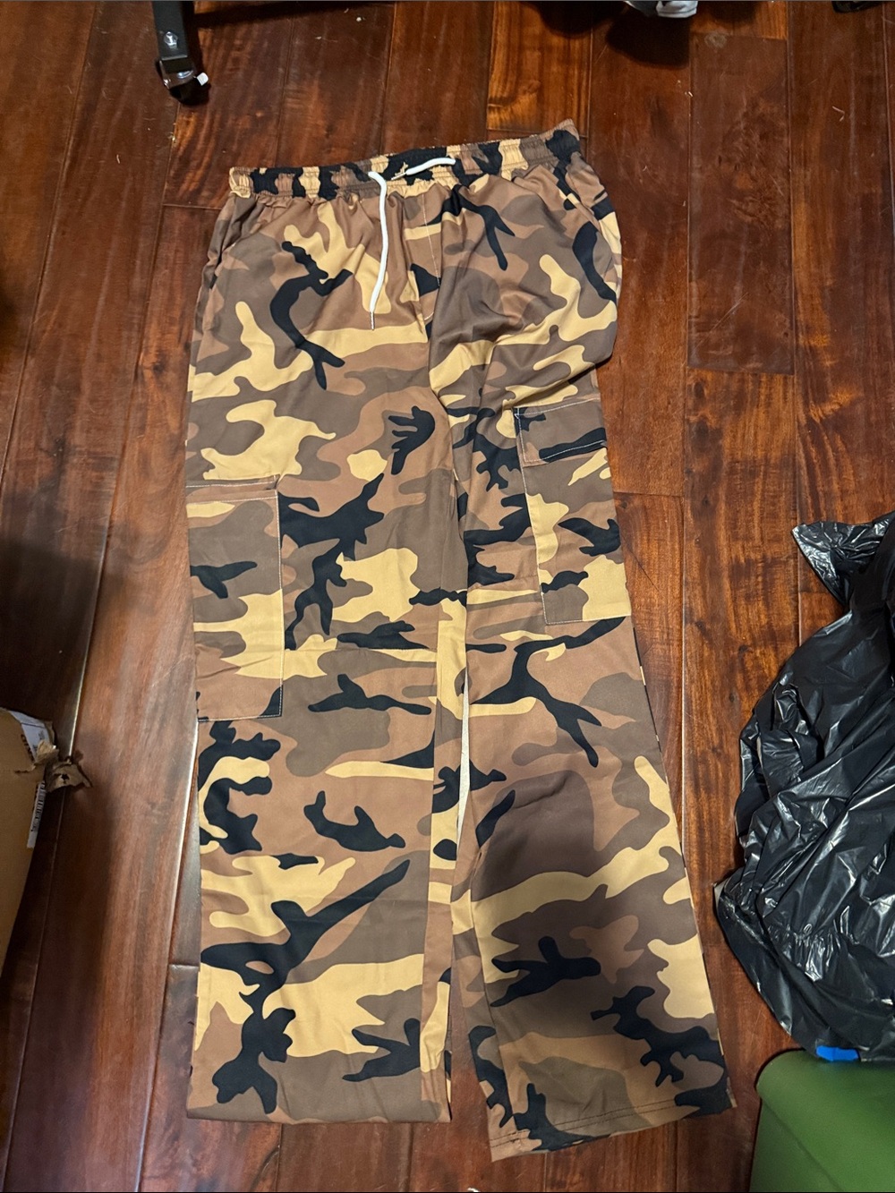 Zara Brown Tan Black Camouflage Button-Up Shirt